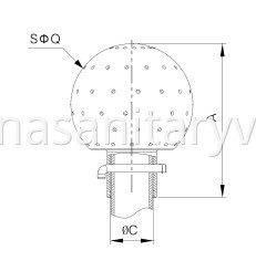 sanitary bolted Fixed cleaning ball